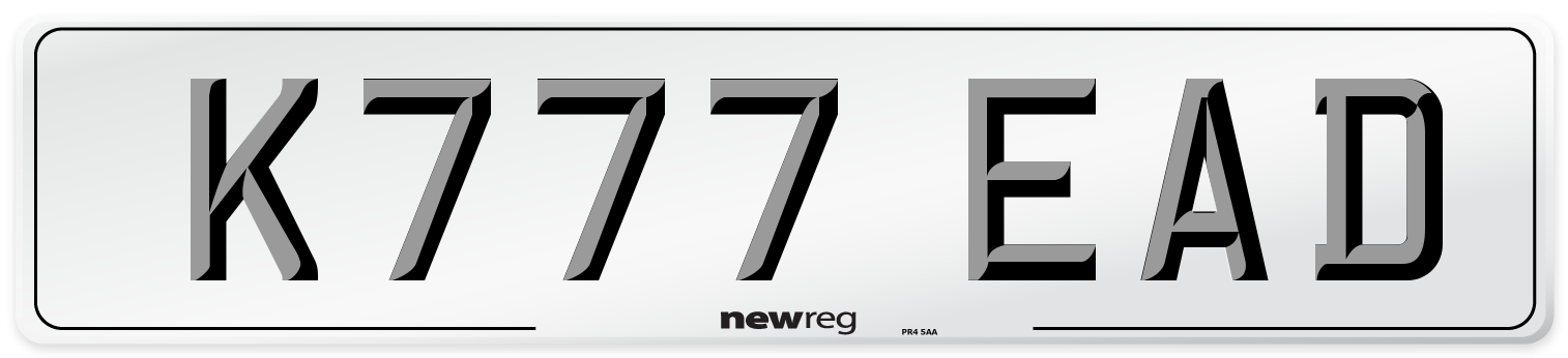 K777 EAD Number Plate from New Reg